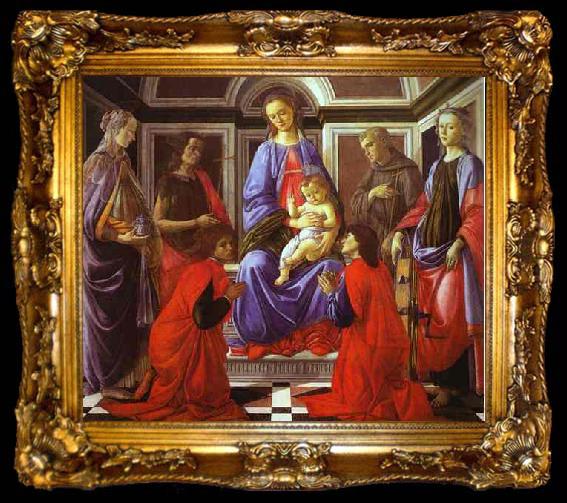 framed  Sandro Botticelli Madonna and Child with Six Saints, ta009-2